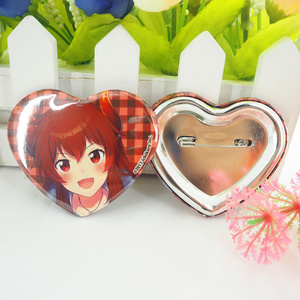 Heart Button Maker Wholesale Factory Price Pins Back Heart Shape Cartoon Cute Tin Badge Button