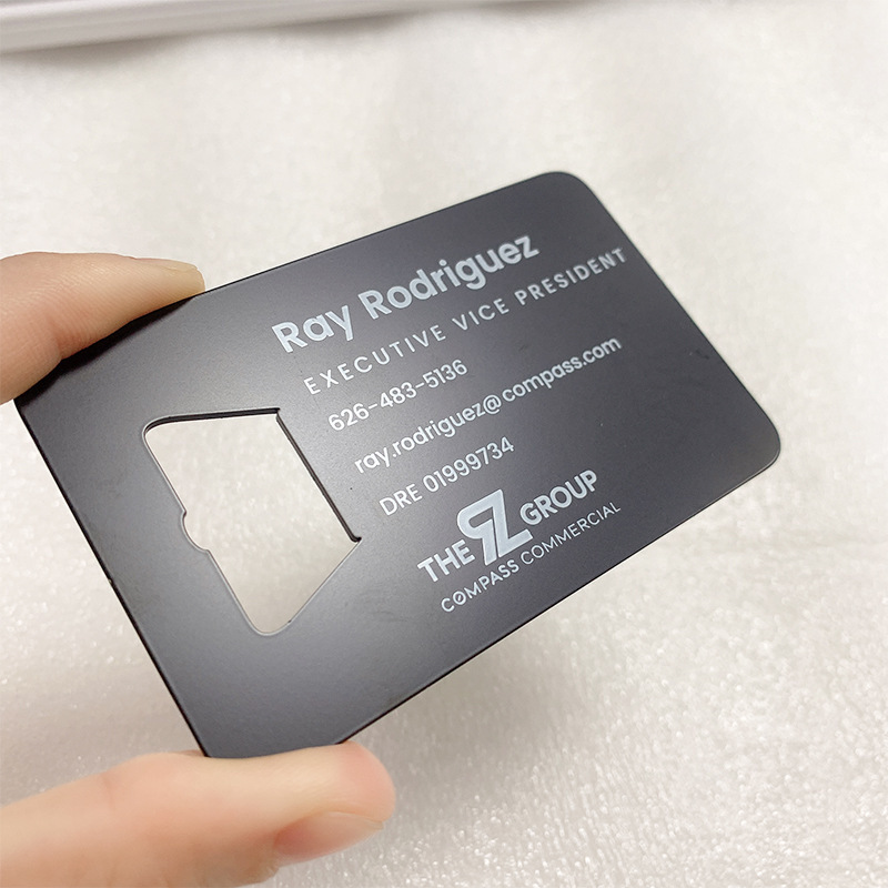 Custom Irregular Card Metal Business Cards .8mm Blank Black with Logo