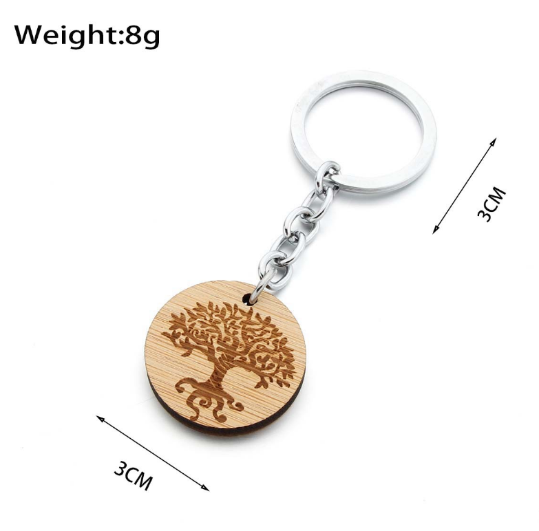 Online Sale Wooden Keychain Business Promotion Souvenir Gift Tag Chain With Back Card Holder Display