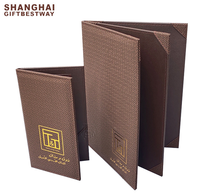 Factory Hot Sale Bar Drink Led Pu Restaurant Table Tent Menu Cover With High Quality