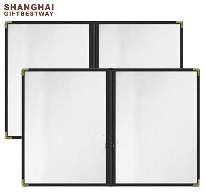 Hot Sale Stand Pocket Portrait Holder Foldable Restaurant Customized Design Clear Pvc Menu Cover With Cheapest Price