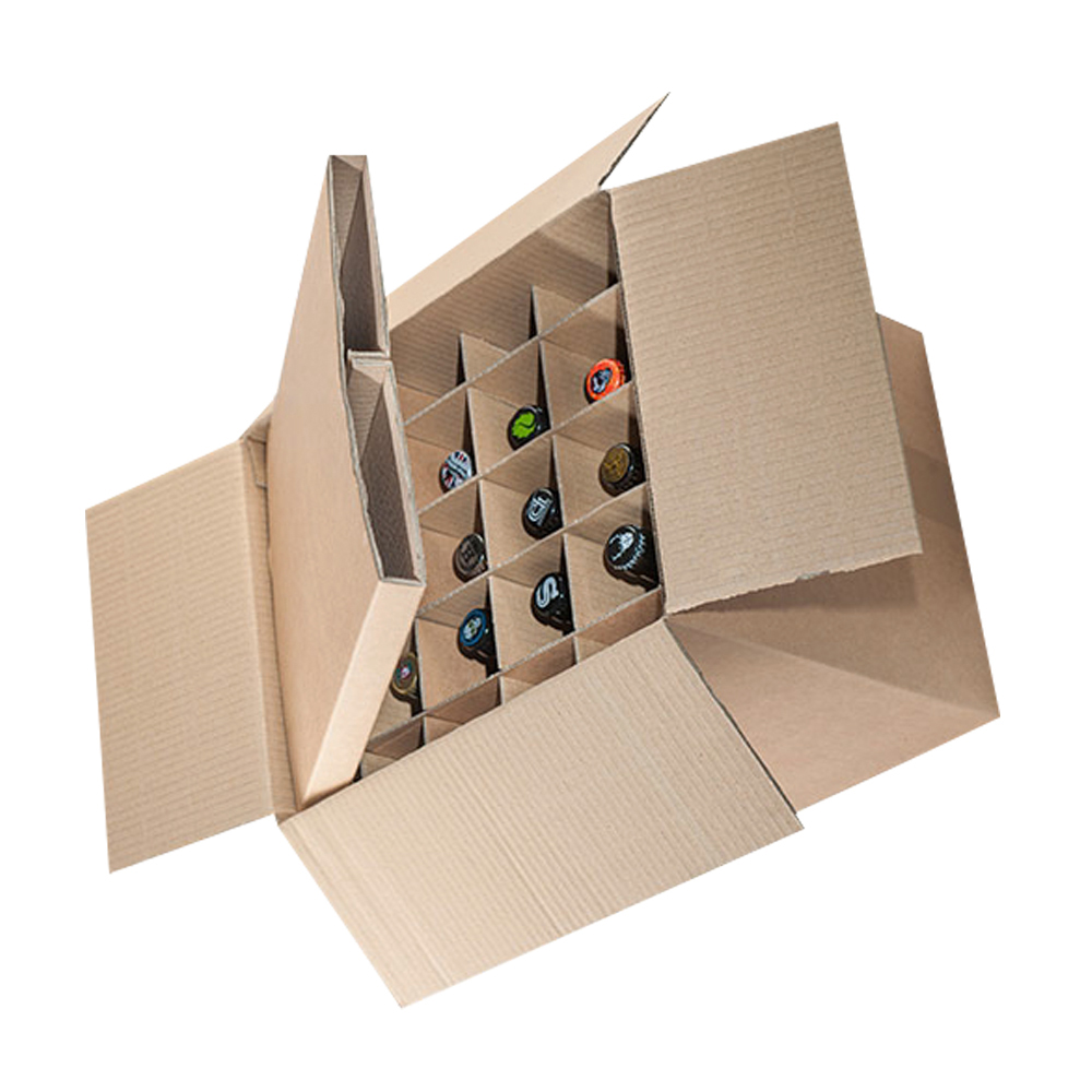 Low price china wholesale 12 pack beer bottle corrugated cardboard packaging carton shipping box wine box packaging