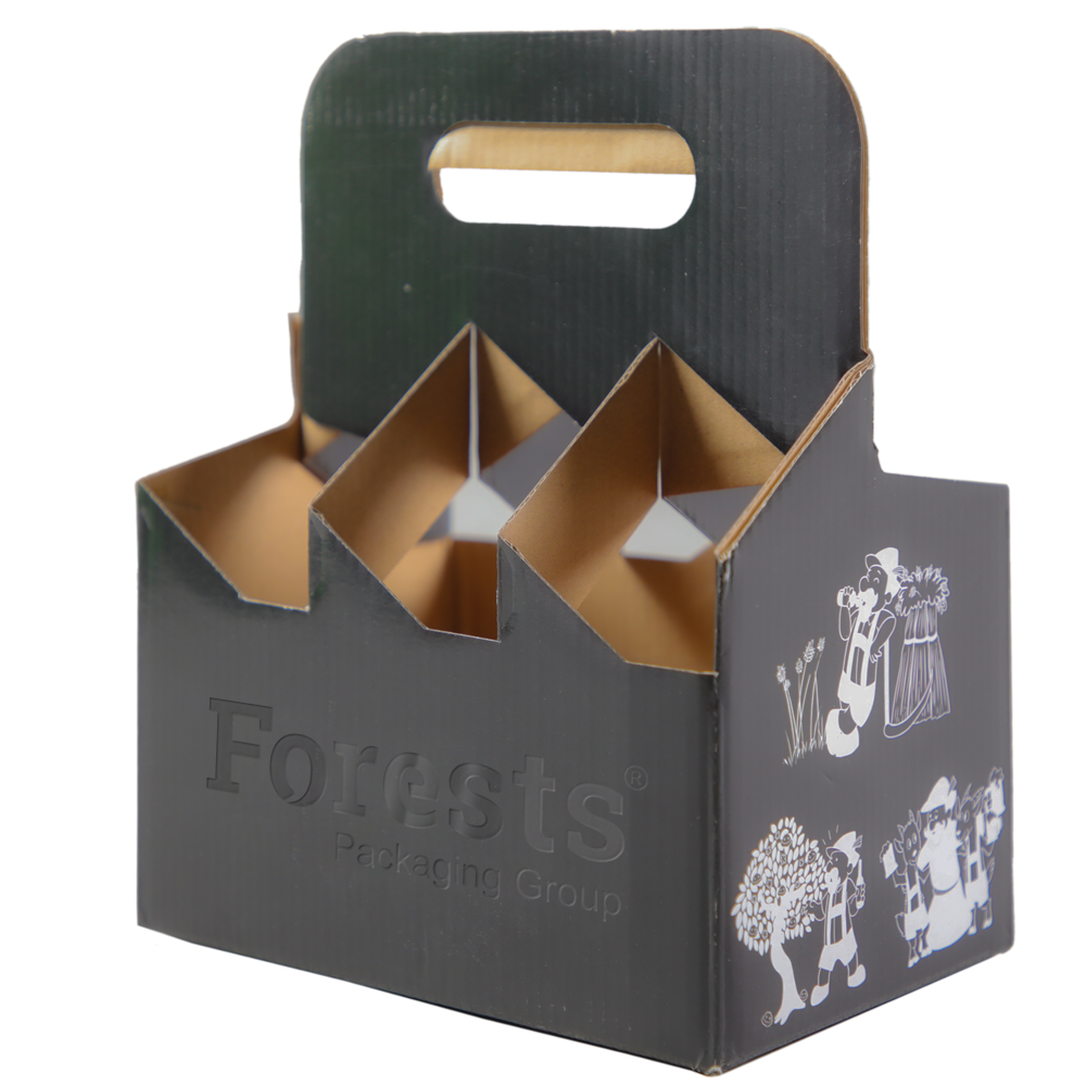 Custom Logo Cardboard Six Pack Wine Box Carrier Wholesale Portable Handle Corrugated Paper Packaging 6 Bottle Box