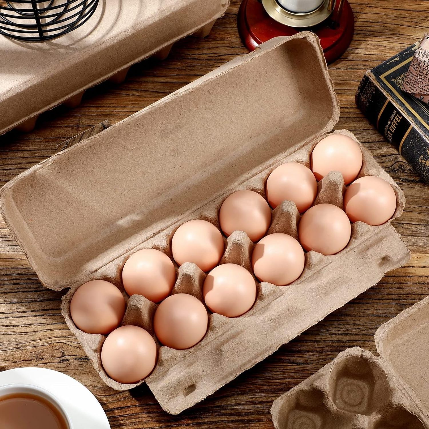 Custom Pulp Cardboard Shipping Packaging Box 12 Pack Goose Egg Tray Egg Cartons