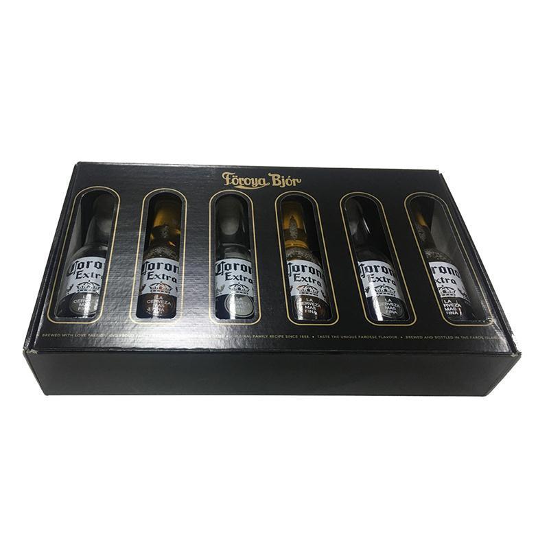 Custom Reasonable Price Black Red Wine Beer Bottle 6 Pack Cocktail Shipping Box Wine Packaging Mailing Box With Window