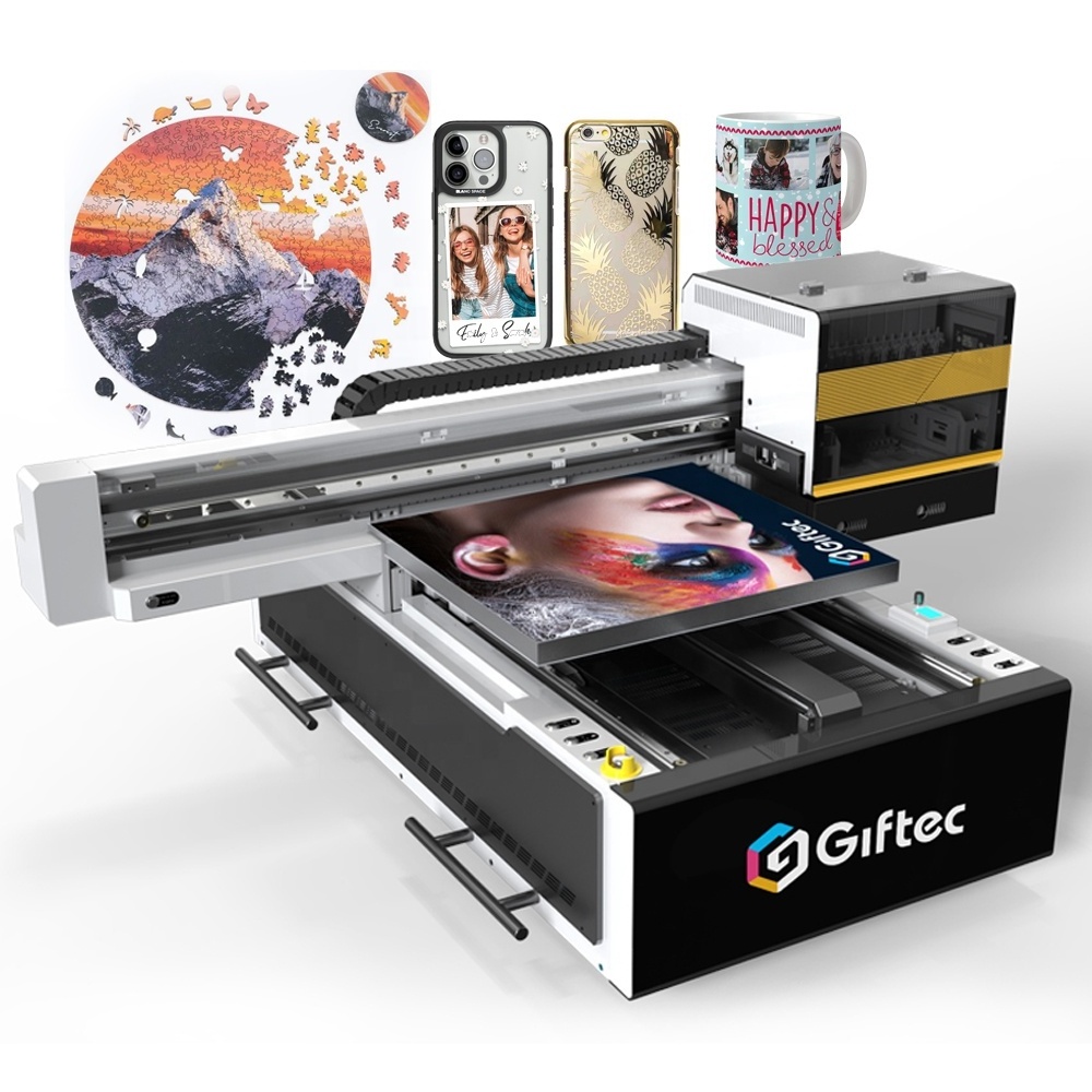 Giftec digital technology uv printer 6090 for business idea photo album anime phone case advertising billboard printing machines