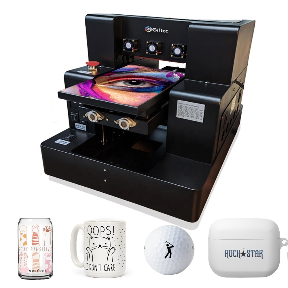 Giftec XP600 Inkjet A3 UV Printer  Logo Printing Cell Phone Case Printer Shop Machines  Digital UV DTF Flatbed Printer