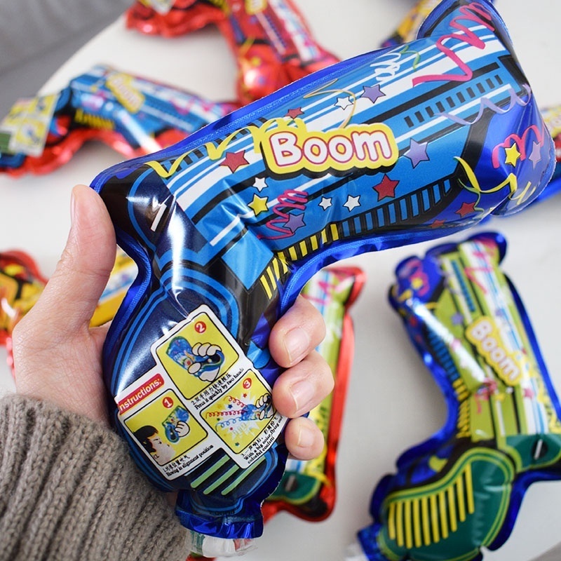 Kids Toys Firework Gun Foil Balloons Inflatable Confetti Poppers For New Year Christmas Wedding Birthday  Party Supplies