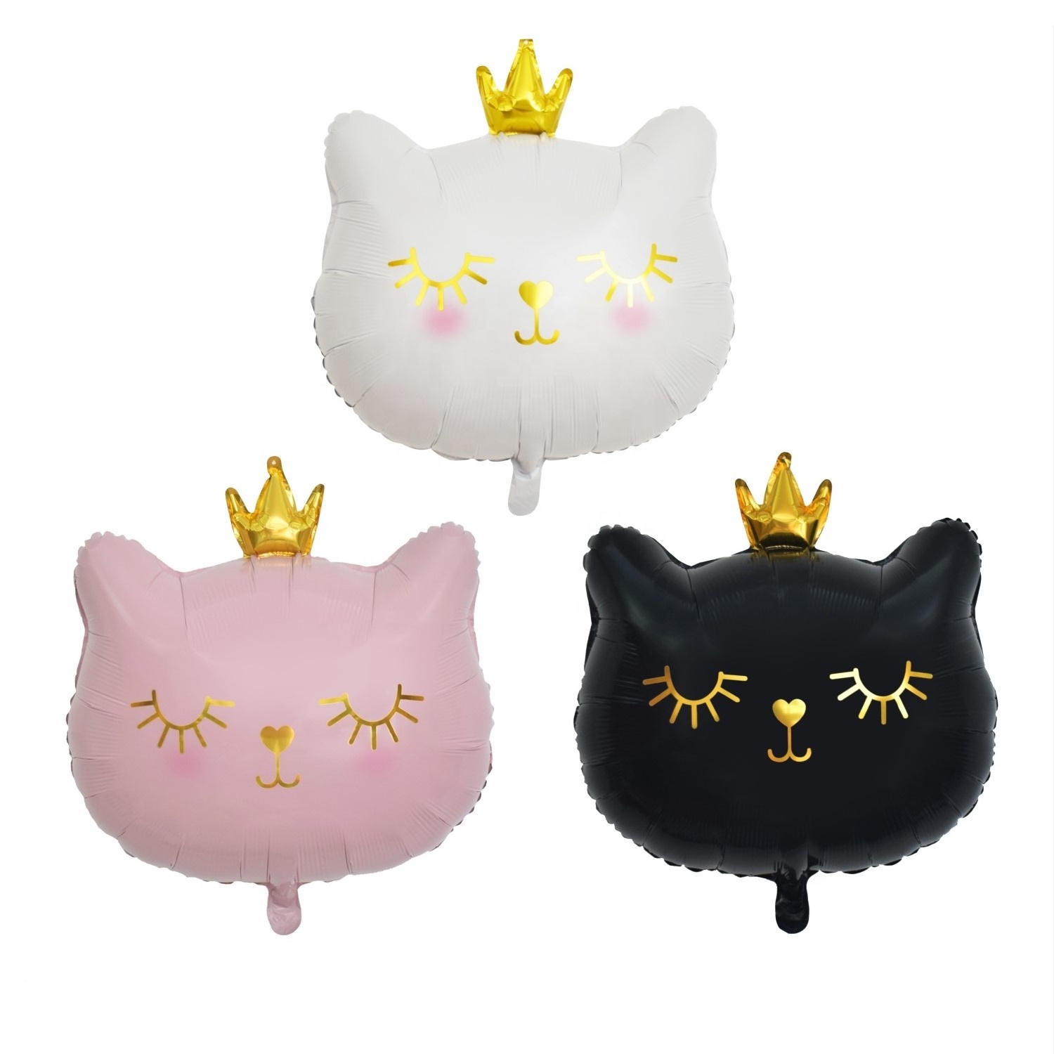 New Arrival Animal Head Shaped Balloon Party Decoration Globe Helium Balloon Cat Head with Little Crown Kids Toy Gift