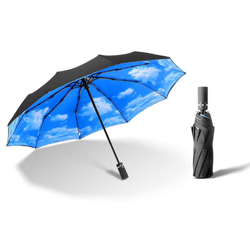 BIG AUTOMATIC OPEN TELESCOPIC FOLDING UMBRELLA