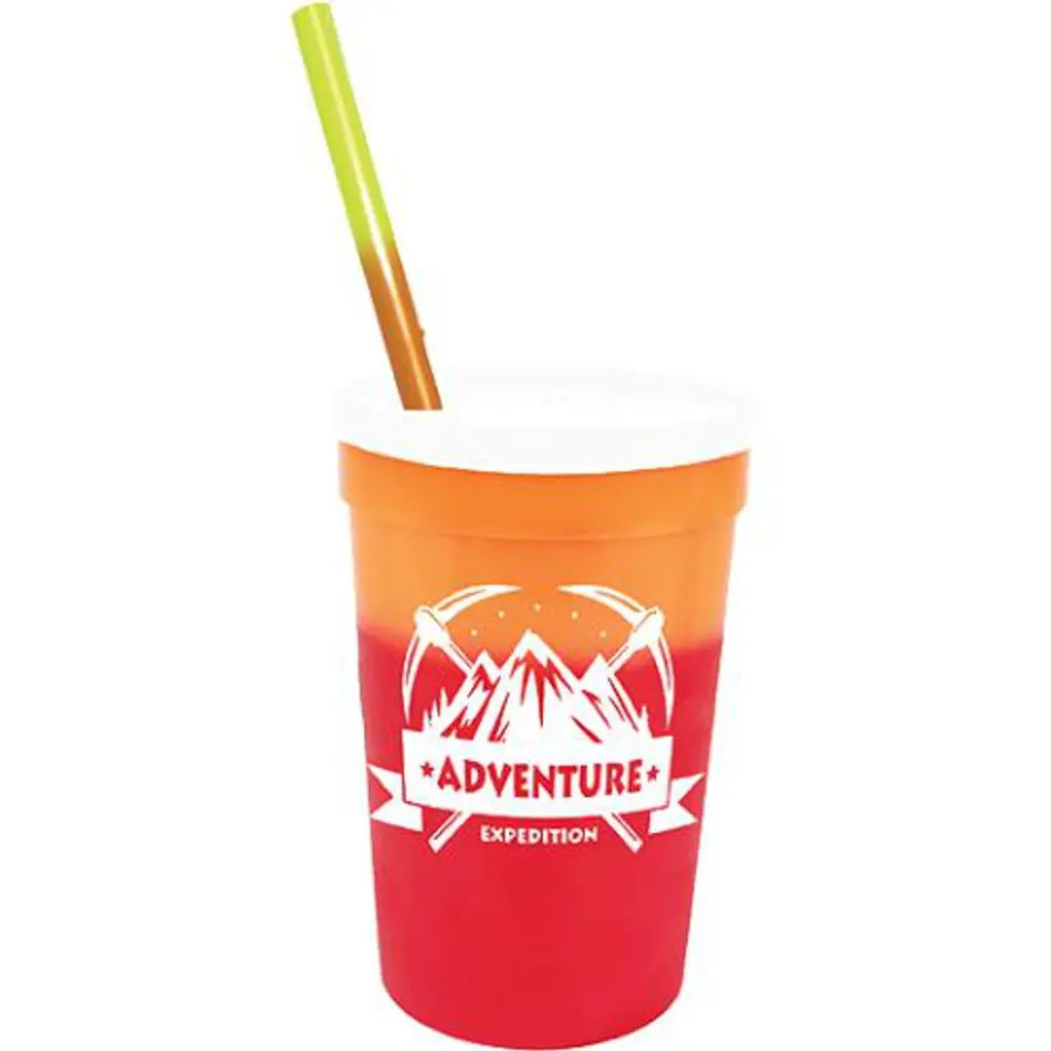 Custom logo brand Mood Stadium Cup Straw and Lid Set (22 Oz.) for giveaways and promotional