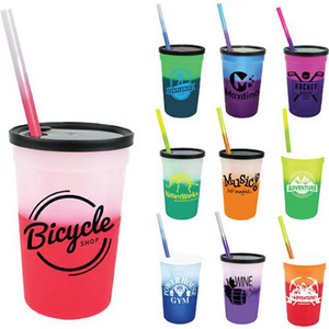 Custom logo brand Mood Stadium Cup Straw and Lid Set (22 Oz.) for giveaways and promotional