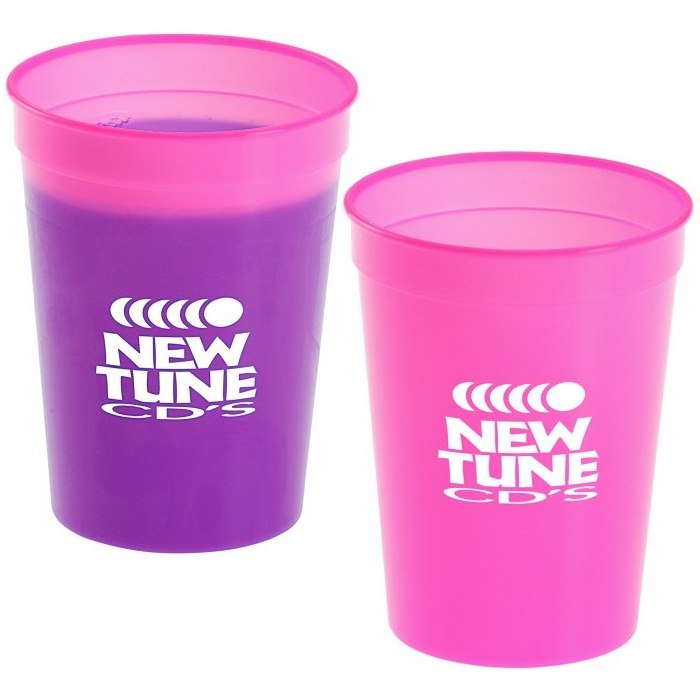 16oz Reusable Plastic Drinking cup tumbler with lid and straw Stadium cup Cold Color Chang cups