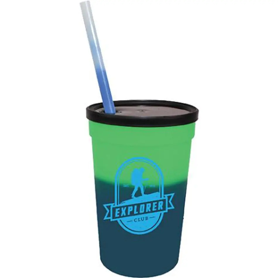 Custom logo brand Mood Stadium Cup Straw and Lid Set (22 Oz.) for giveaways and promotional