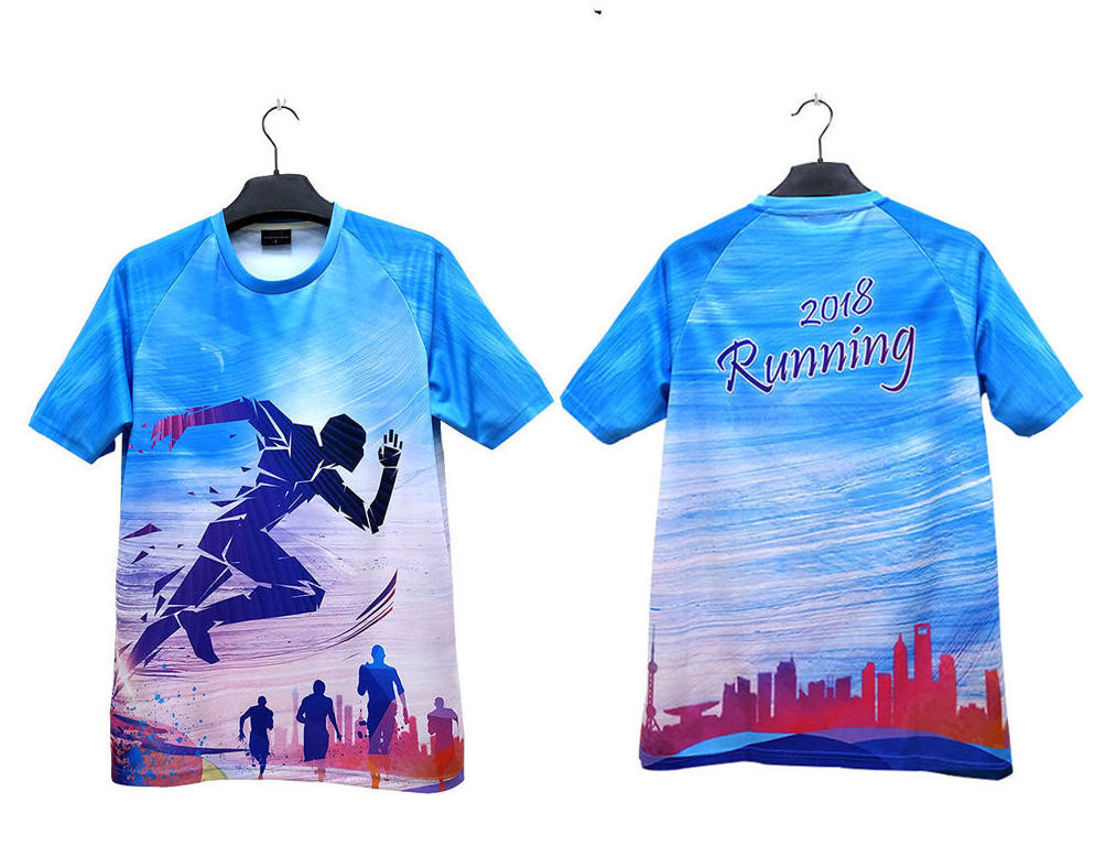 OEM all over printing waffle polyester running plaid t shirt custom sports marathon shirts sublimation tshirt men t shirt