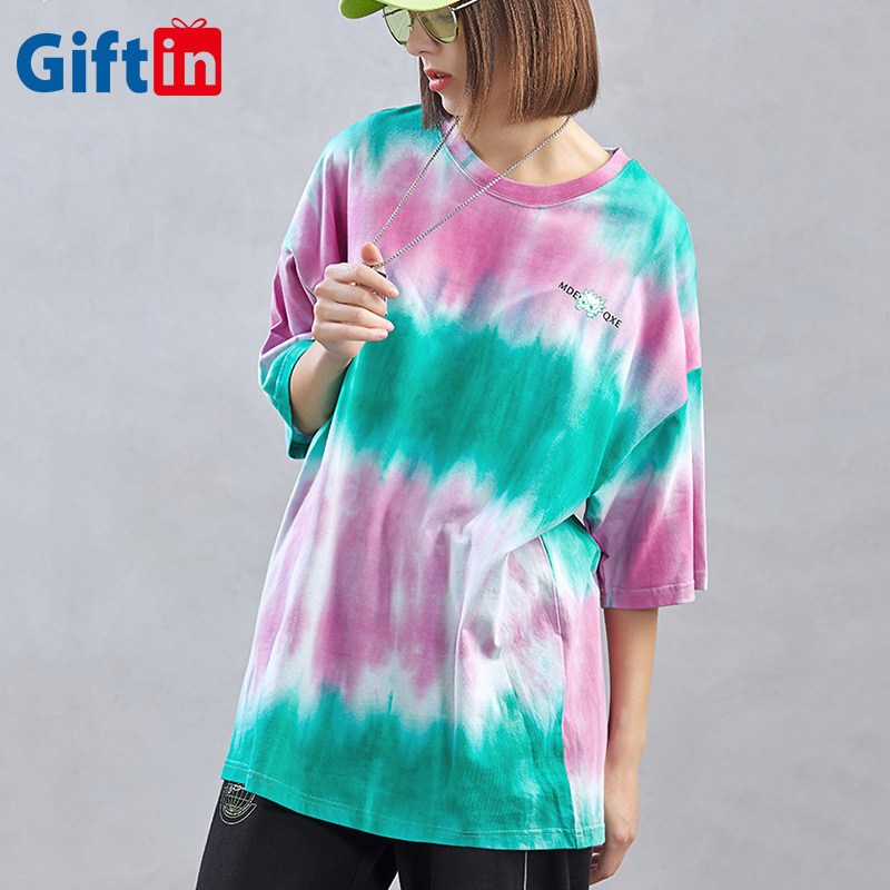 New design china custom t-shirts tie dye for woman low moq summer hip hop fashion tank tops factory price custom