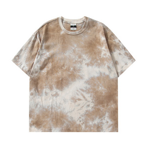 Good quality vintage fashion tie dye oversized drop shoulder men's t shirt unisex custom logo 100% cotton 180gsm t-shirts