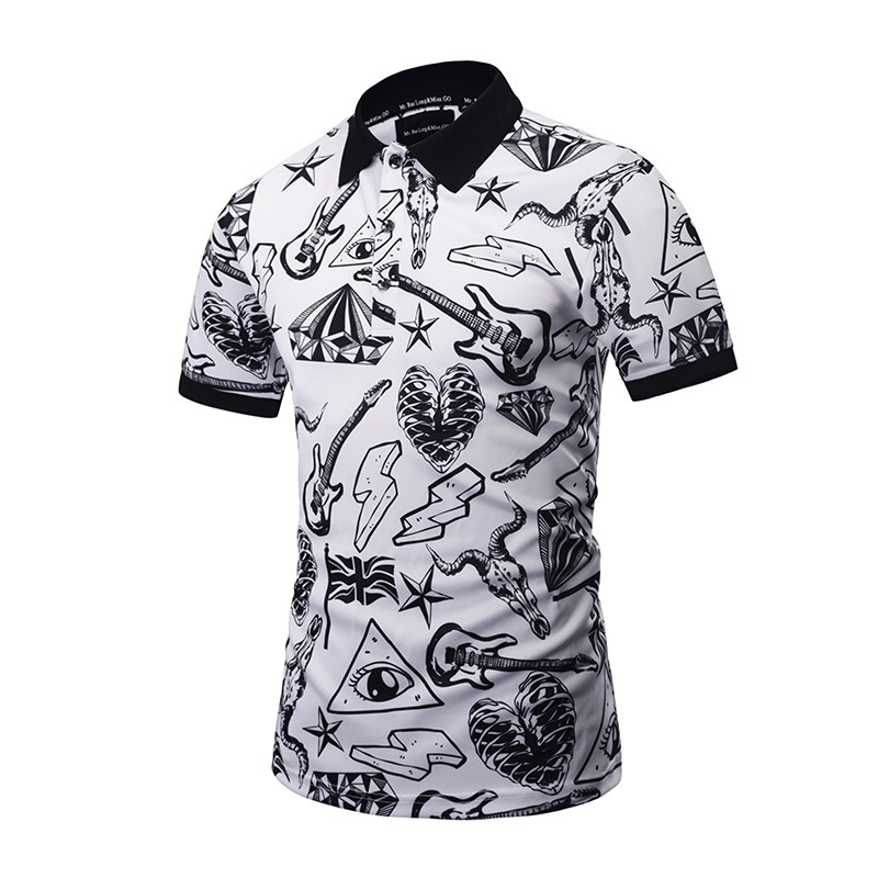 OEM service polyester yellow printing mens polo shirt