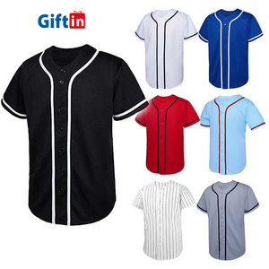 Custom Embroidery Double Knitted Youth Blank Baseball Shirts Sublimation Jersey Usa Softball Mesh Button Down Baseball Jersey