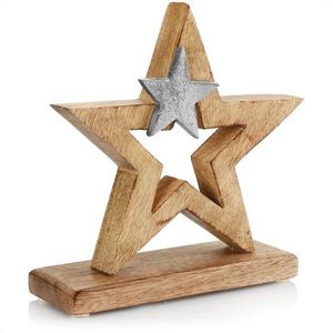 Decorative Stars Made of Aluminum and Wooden Unique Design Custom Finished Sculpture For Table Top Decorative With Low Price