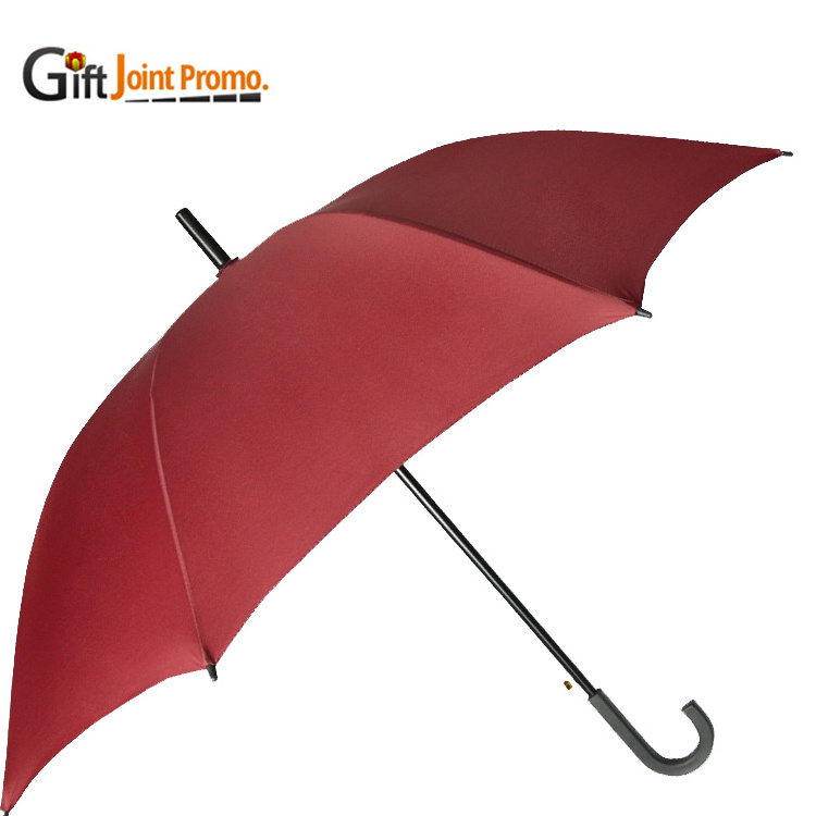 Promotional Printing Logo Auto Open Umbrella Wooden J handle Umbrella Straight Umbrella