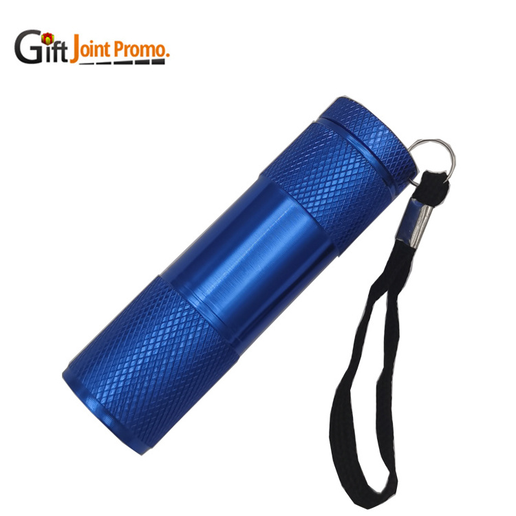 Promotional Gift Multi Colors Led Torch Mini 9led Mini Pocket Flashlight Uv Torch Flashlight