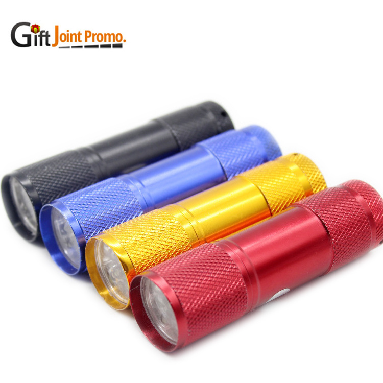 Wholesale Metal Aluminum 9 Led Mini Torch With Customized LOGO LED Flashlight