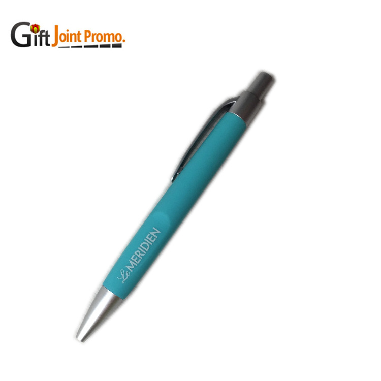 Hot Sale Cheap Rubberized Ball Pen Promotional Plastic Ballpoint Pen Rubber Coated Clip Hotel Pen