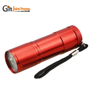 Wholesale Metal Aluminum 9 Led Mini Torch With Customized LOGO LED Flashlight