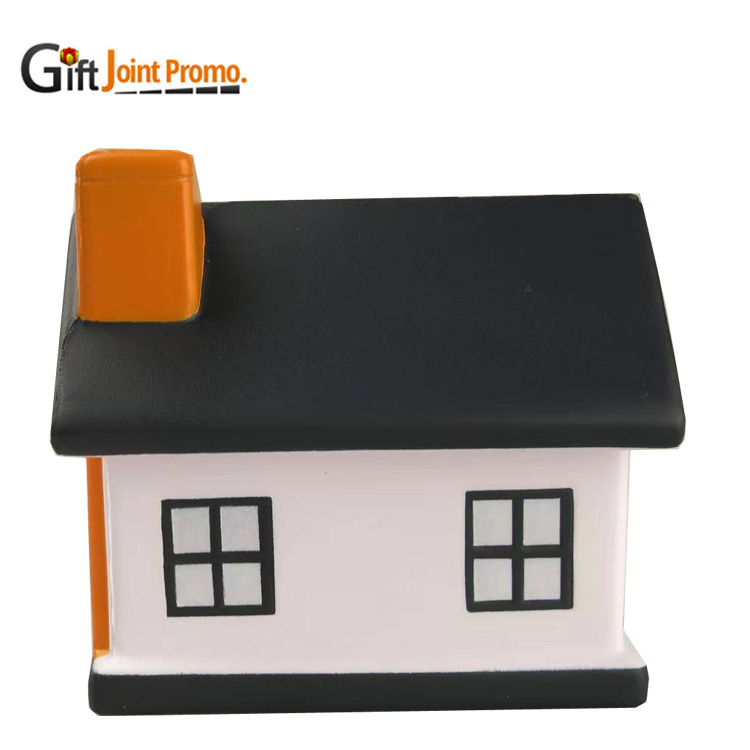 Promotional Cheap Advertising House Shape Stress Ball With LOGO PU House Foam Ball