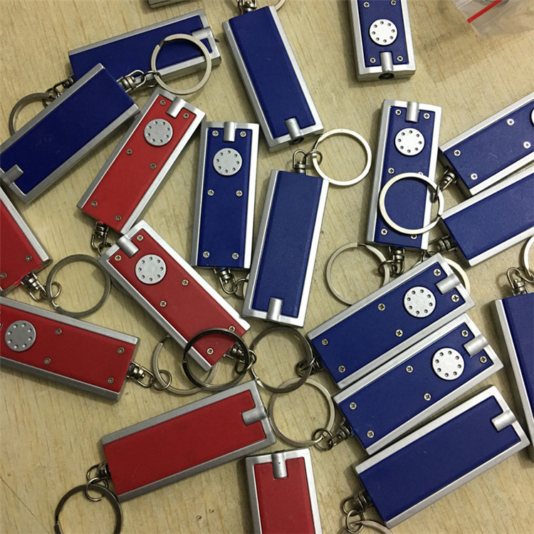 Top Popular Promotional LED Keychain/LED Flashlight Tag/Rectangular LED Key chain