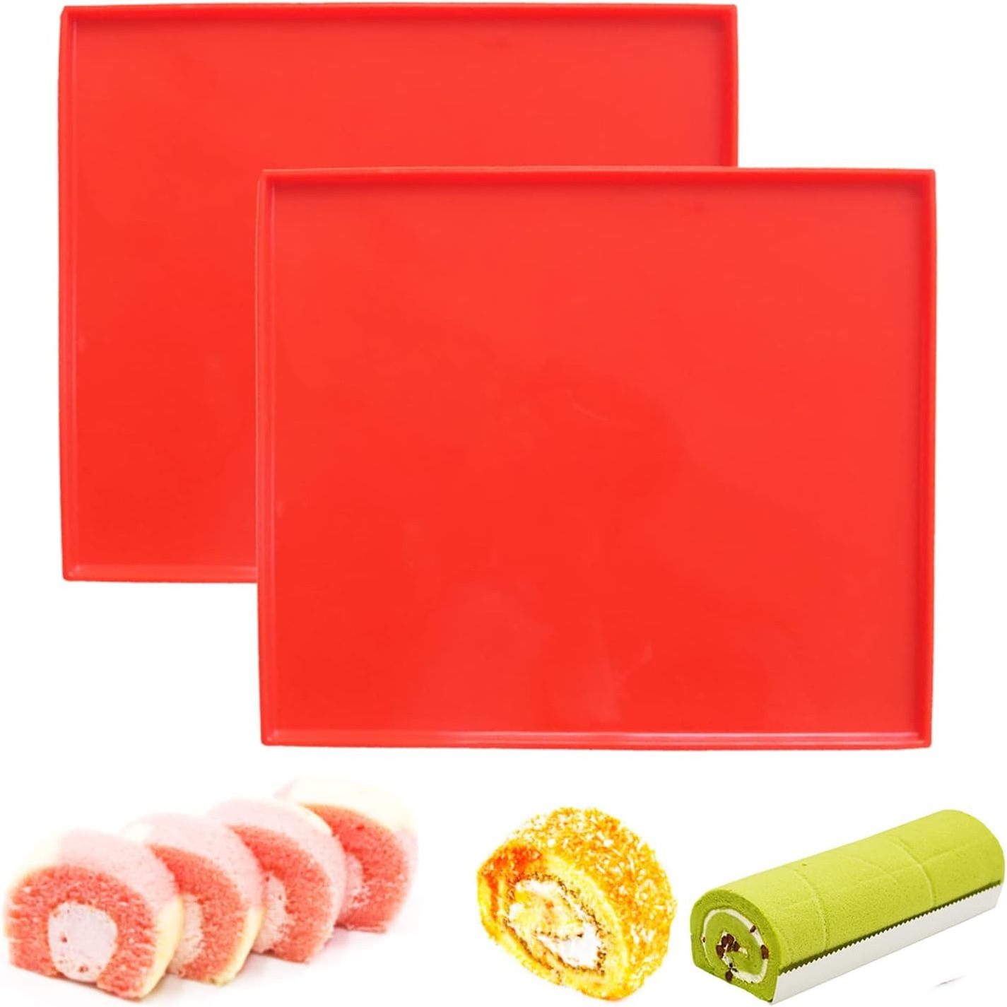 Swiss Roll Cake Mat Flexible Multipurpose Silicone sheet Nonstick jelly roll pan Baking Tray Pastry Mat Pizza Cookies Mold