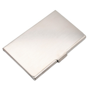 Silver Brushed Metal Business Card Holder