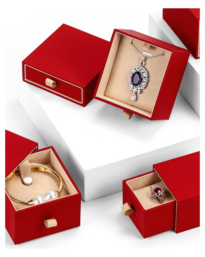 Tongxing Red Jewelry Box Proposal Ring Necklace Box Single Bracelet Gift Box Elegant Packaging for Luxury Jewelry