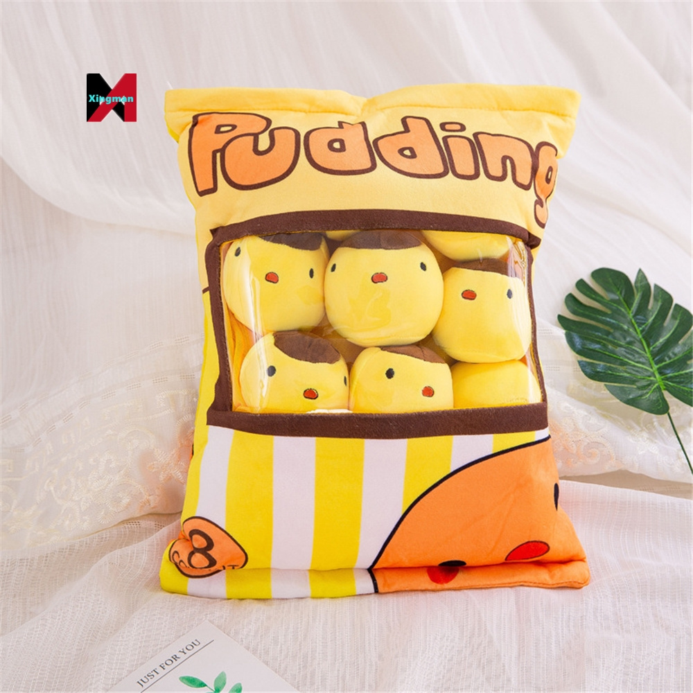 Manufacture Sale Stuffed Snack Bag with Some Mini Cute Soft Plush Toys Children Girl Gifts Decorative Pillow Creative Cushion