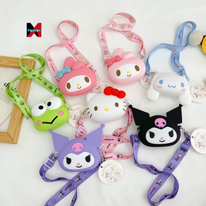 2023 new Mini Silicone Sanrio Sling Shoulder Crossbody Messenger Keychain Bag mochila Coin Purse for Girls Kids Gifts