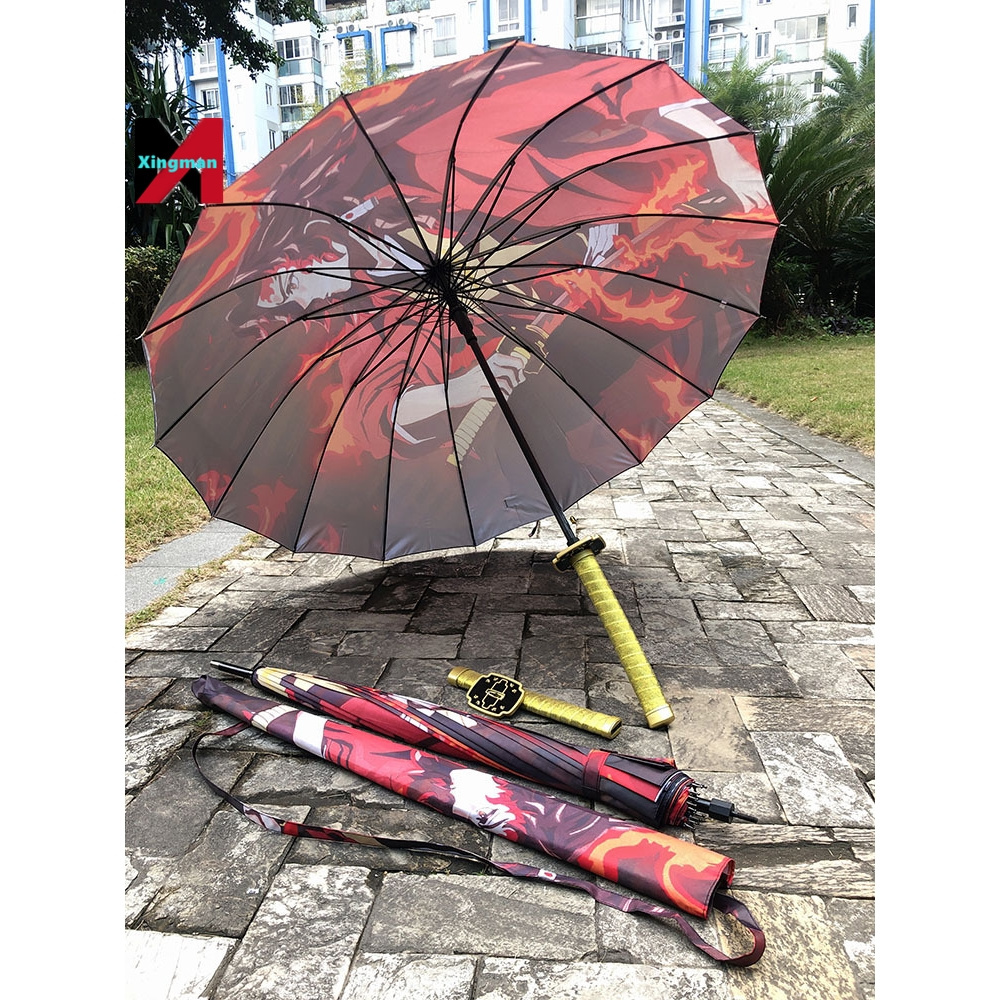 Demon slayer umbrella 9 Styles Kimetsu no Yaiba Eight Bones Umbrellas Summer Anime Cartoon Umbrella Swords sombrilla paraguas