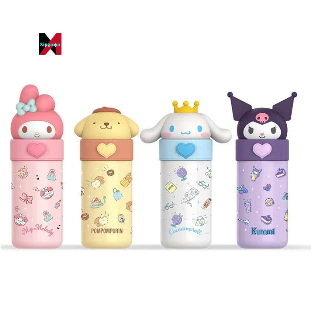 350Ml Sanrioed Anime Kuromi Melody Cinnamoroll Thermos Mug Cartoon Kawaii Sports Bottle Coffee Cup Kids Water