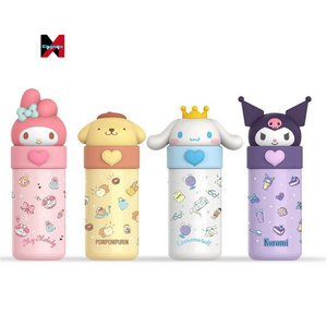 350Ml Sanrioed Anime Kuromi Melody Cinnamoroll Thermos Mug Cartoon Kawaii Sports Bottle Coffee Cup Kids Water