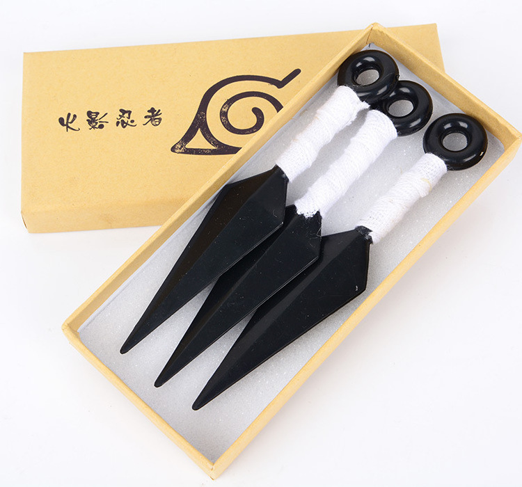 XM 3pcs Anime Konoha Ninja Kakashi Cosplay Knives Weapons Prop Kunai Weapon Set