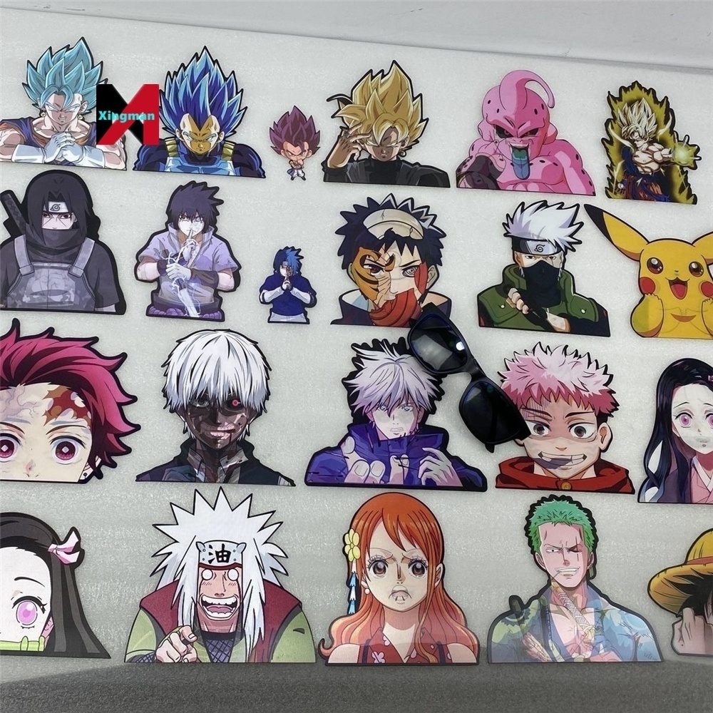 XM Gradient Sticker Motion Wall Art Waterproof 3D Car Demoned a Slayer Attack On Titan Jujutsu Kaisen Anime Stickers