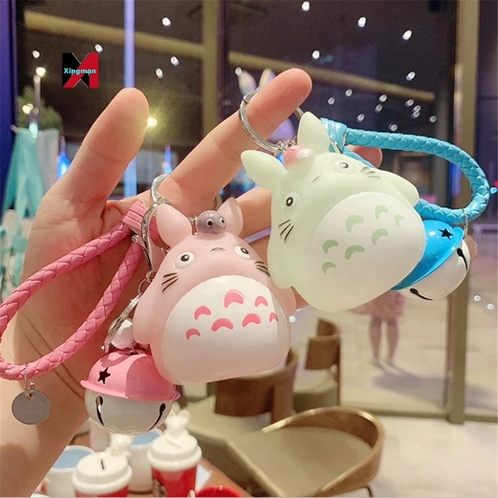 XM 13 Styles My Neighbor Totoro Cartoon Keychain Cute Cat Ball Pendant Rings Bag Keyholder Doll Friend Fans Gift Key