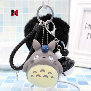 XM 13 Styles My Neighbor Totoro Cartoon Keychain Cute Cat Ball Pendant Rings Bag Keyholder Doll Friend Fans Gift Key