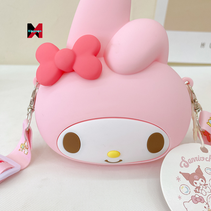 2023 new Mini Silicone Sanrio Sling Shoulder Crossbody Messenger Keychain Bag mochila Coin Purse for Girls Kids Gifts