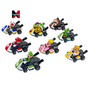 Hot Selling Cartoon Car 8Pcs/Set Marios Kart Mario Luigi Action Figure Pull-Back Vehicle Gift Toys For Kids 2024