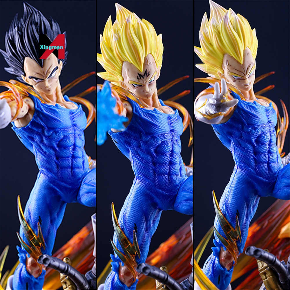 Wholesale Customize Anime PVC luminous model Dragoned ball three-headed LS Vegeta GK Goku sculpture action figure toy decoration