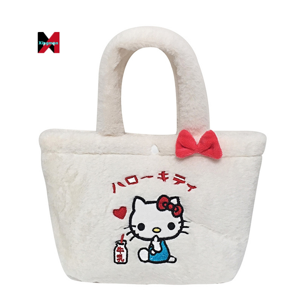 Kawaii Sanrio Bag Kitty Melody Cinnamoroll Backpack Anime Handbag Cartoon Bear plush stuffed animal toys Backpacks for Girl Gift