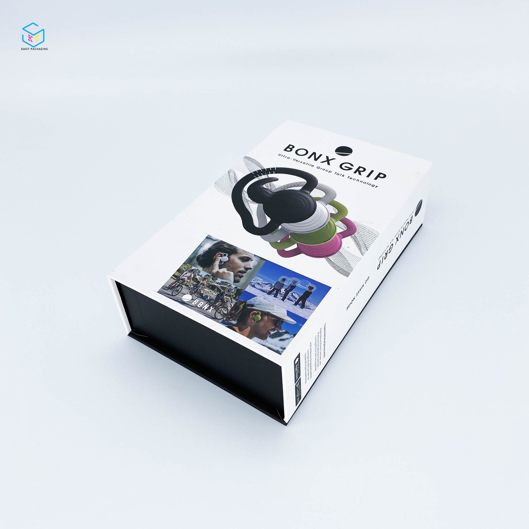 luxury wireless earphone box hanging hole cardboard magnetic packaging