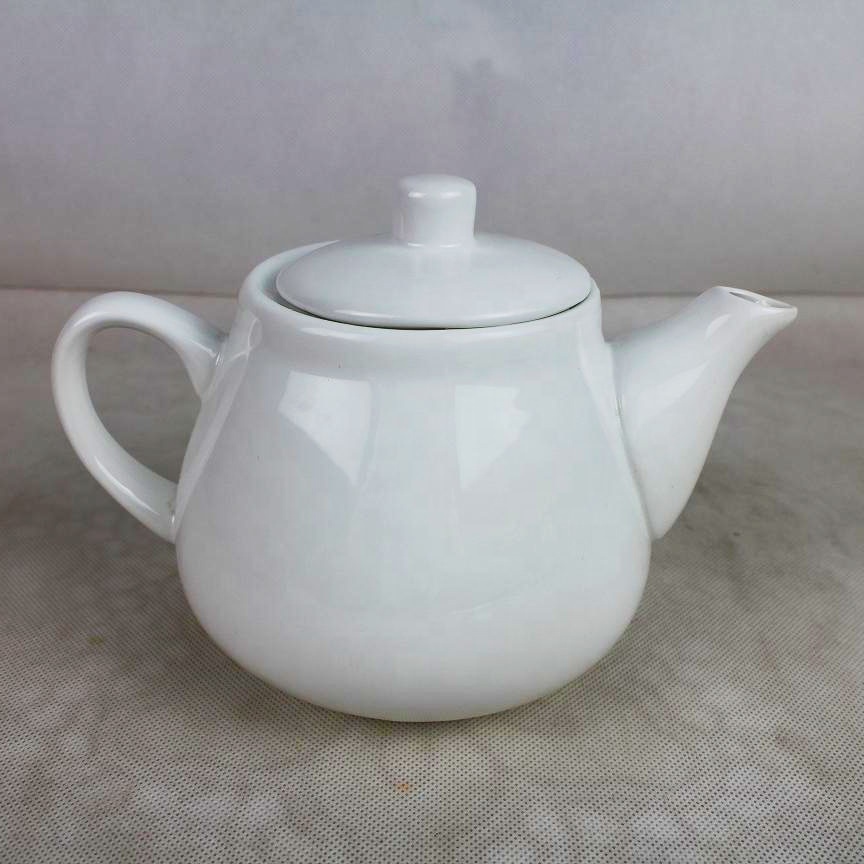 Modern Royal Style White Glazing Ceramic Tea Pot with Lid Wholesale Porcelain Tea Pots for Hotel Restaurant Home Party