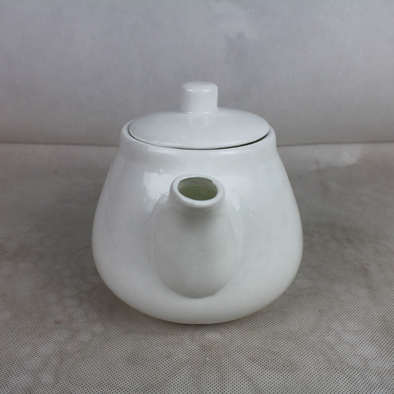 Modern Royal Style White Glazing Ceramic Tea Pot with Lid Wholesale Porcelain Tea Pots for Hotel Restaurant Home Party